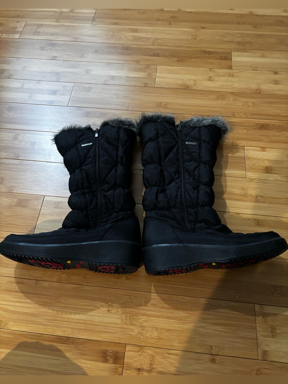 Pajar 10 (41) Fur Lined Quilted Nylon Tall Winter Boots Black